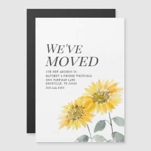 Sunflower We've Moved Botanical Moving Magnetic Invitation
