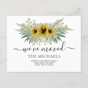 Sunflower We've Moved Change of Address Announcement Postcard