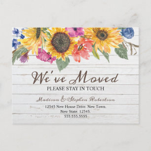 Sunflower  We've Moved   Change of Address Postcard