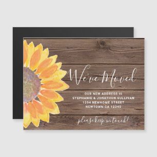 Sunflower We've Moved Magnetic Announcement Card