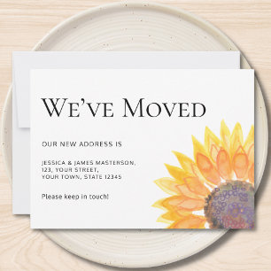 Sunflower We've Moved Moving  Announcement