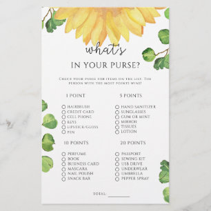 Sunflower what's in your purse game