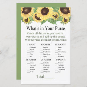 Sunflower What's in your purse game