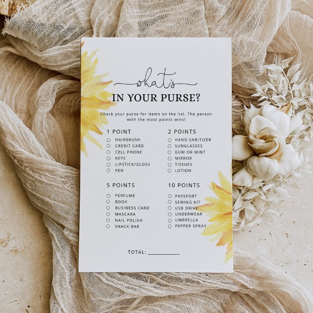 Sunflower what's in your purse game (Creator Uploaded)