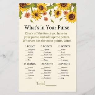 Sunflower What's in your purse game