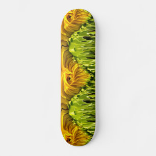 Sunflower Whirl Drip Skateboard