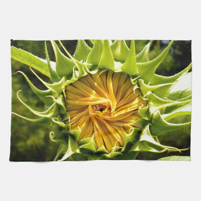 Sunflower Whirl Tea Towel (Horizontal)