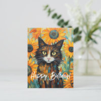 Sunflower Whiskers Delight Cat Lover's Birthday