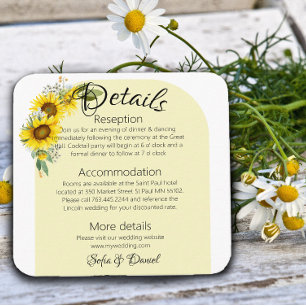 Sunflower white daisy arch elegant photo enclosure card