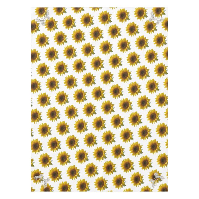 Sunflower White Horse Tablecloth (Front)
