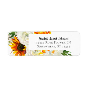 Sunflower & White Rose Artsy Floral Wedding
