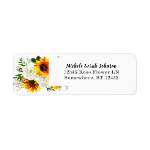 Sunflower & White Rose Artsy Floral Wedding 2