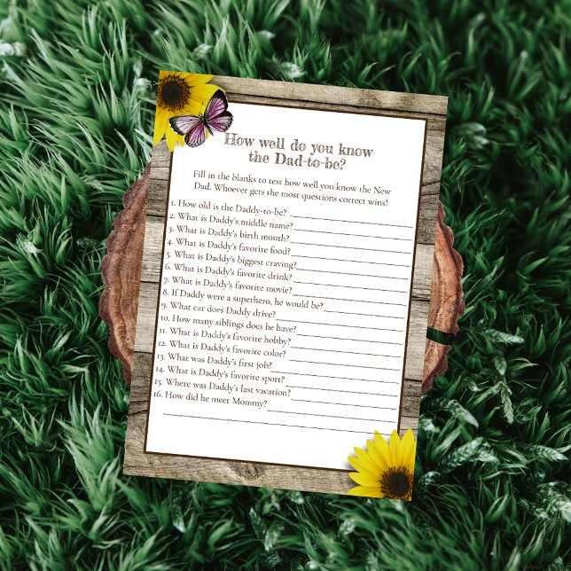 Sunflower Who Knows Dad Best Baby Shower | Pink Invitation (Creator Uploaded)