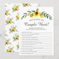 Sunflower Who Knows the Couple Best Game