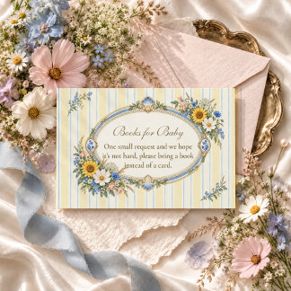 Sunflower Wildflower Baby Shower Books for Baby Enclosure Card