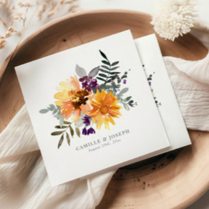 Sunflower & Wildflower Watercolor Paper Napkins