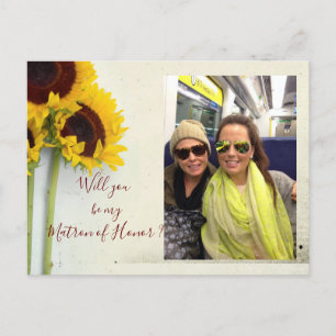 Sunflower Will You Be My Bridesmaid Invitation