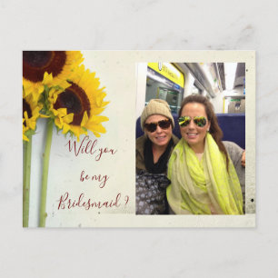 Sunflower Will You Be My Bridesmaid Invitation