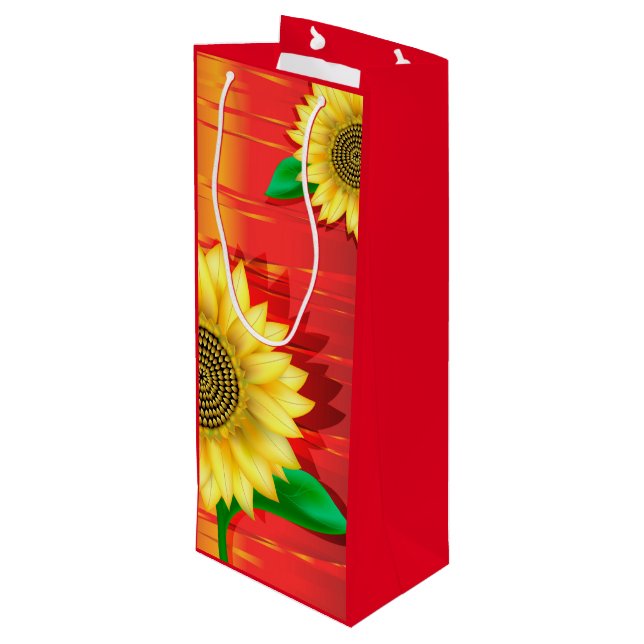 Sunflower Wine Gift Bag (Back Angled)