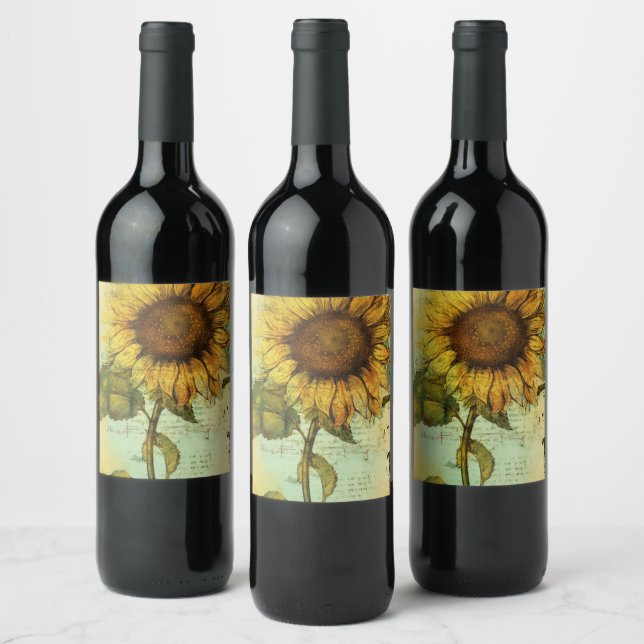 Sunflower Wine Label (Bottles)