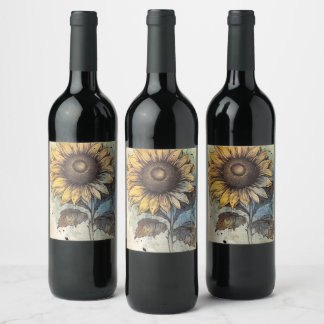 Sunflower Wine Label
