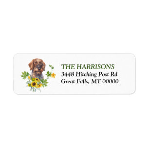 Sunflower Wire Haired Dachshund Return Address