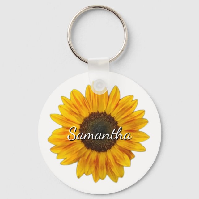 Sunflower with a Name  Key Ring (Front)