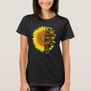 Sunflower With A Nurse Nursing Tools Dna Proud Er  T-Shirt