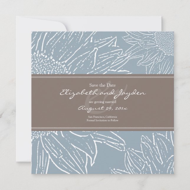 Sunflower with Band Save the Date: Brown Save The Date (Front)