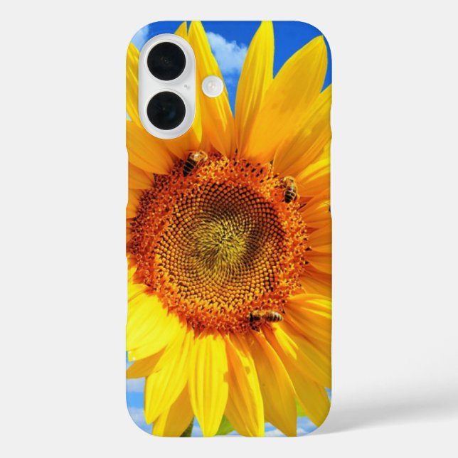 Sunflower with Bees iPhone Case (Back)
