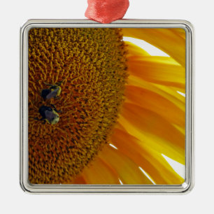 Sunflower with Bumblebees Metal Tree Decoration