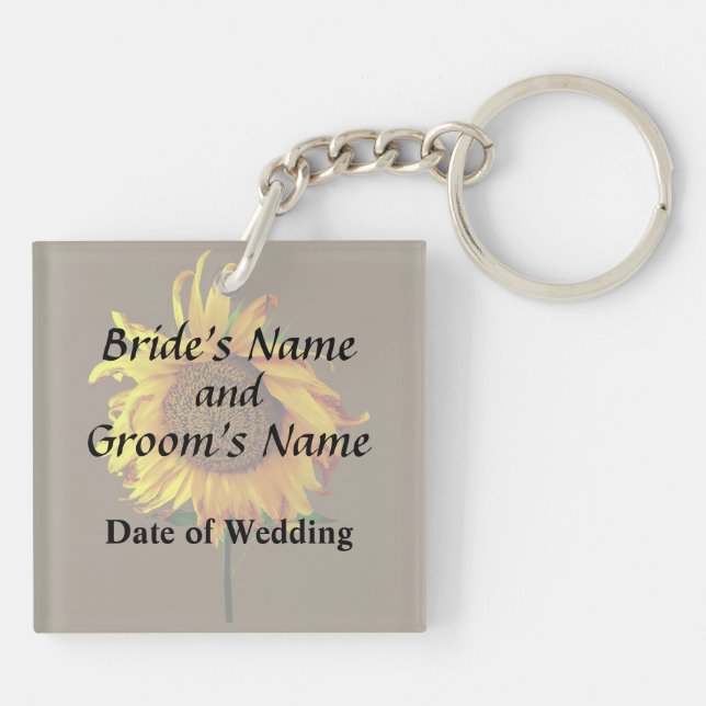 Sunflower With Centre Part Key Ring (Back)