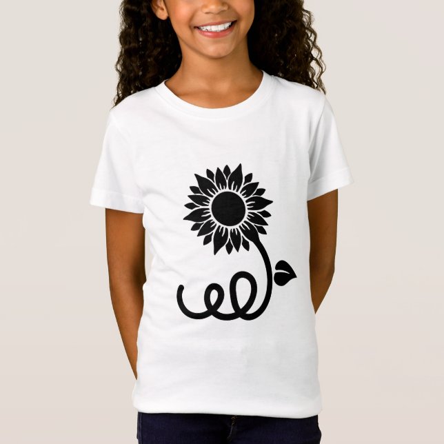 Sunflower with Curly Stem T-Shirt (Front)