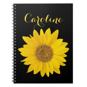 Sunflower with Custom Name Notebook