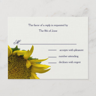 Sunflower with dots respond cards