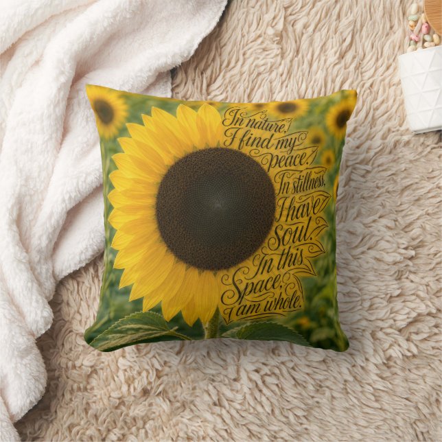 Sunflower with Inspiring Quote Cushion (Blanket)