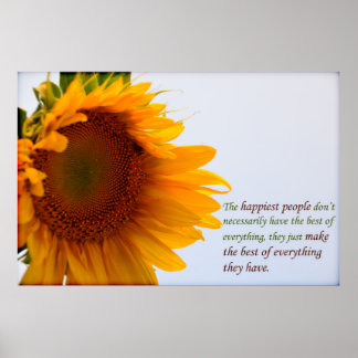 Sunflower with Message Poster