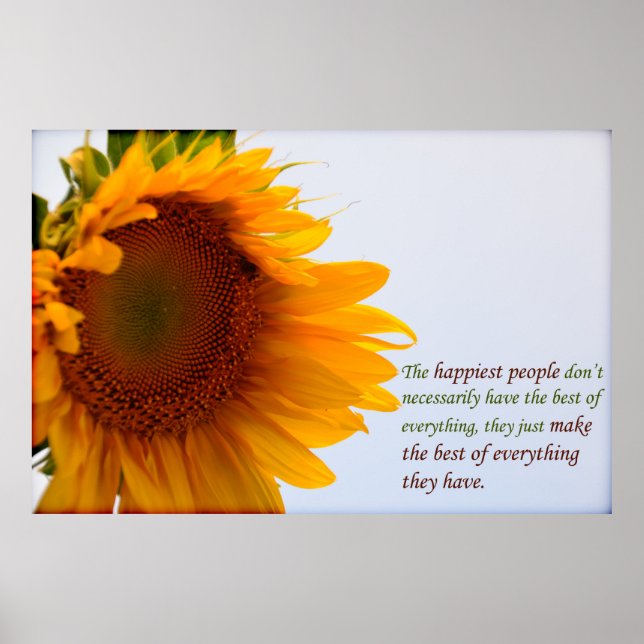 Sunflower with Message Poster (Front)