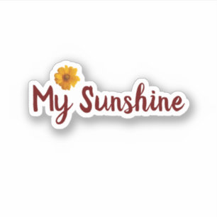 Sunflower with simple typography '' My Sunshine''