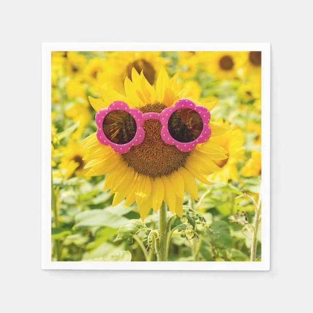 Sunflower with Sunglasses   Napkin (Front)