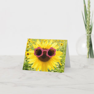 Sunflower with Sunglasses Thank You Card
