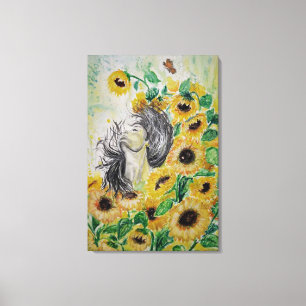 Sunflower Woman Canvas Print