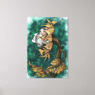 Sunflower Woman Canvas Print