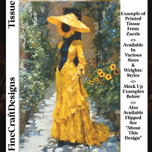 Sunflower Woman in Yellow Dress DS9L Decoupage Tissue Paper