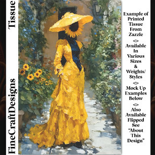 Sunflower Woman in Yellow Dress DS9R Decoupage Tissue Paper