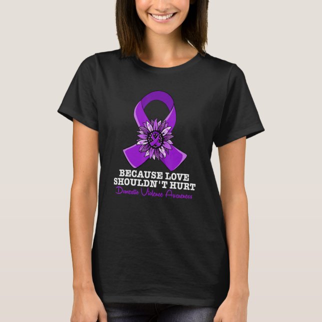 Sunflower Womens Domestic Violence Awareness T-Shirt (Front)