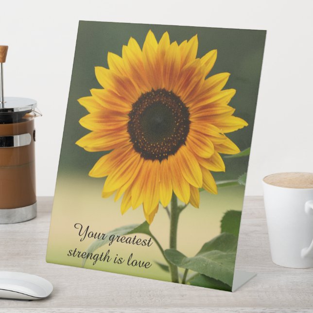 Sunflower Words of Wisdom Pedestal Sign (In SItu)