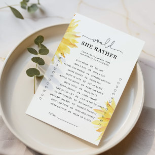 Sunflower Would she rather bridal shower game