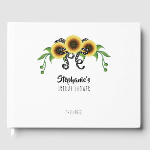Sunflower Wreath Bridal Shower Guest Book