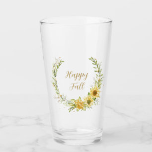 Sunflower wreath with customisable text glass